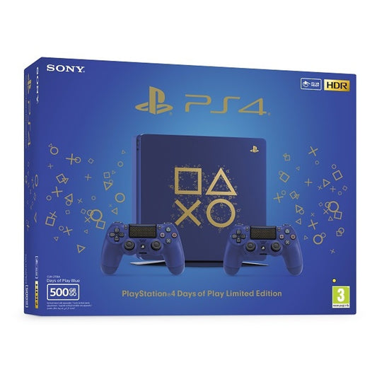 Sony PlayStation 4 Slim 500GB Limited Edition Console - Days of Play with 1 controller and 2 games