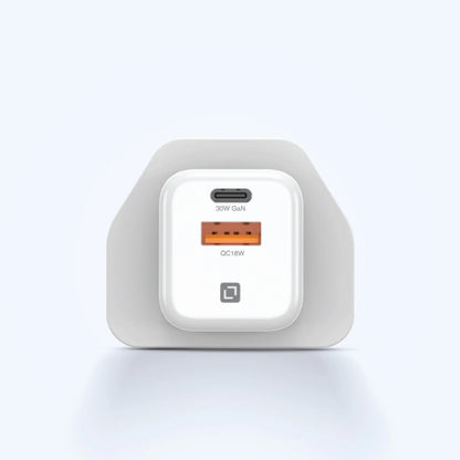 Lycka Boost 30W GaN Travel Adapter, 1 PD Type - C Port, 1 QC USB - A Port, Max 30W Output