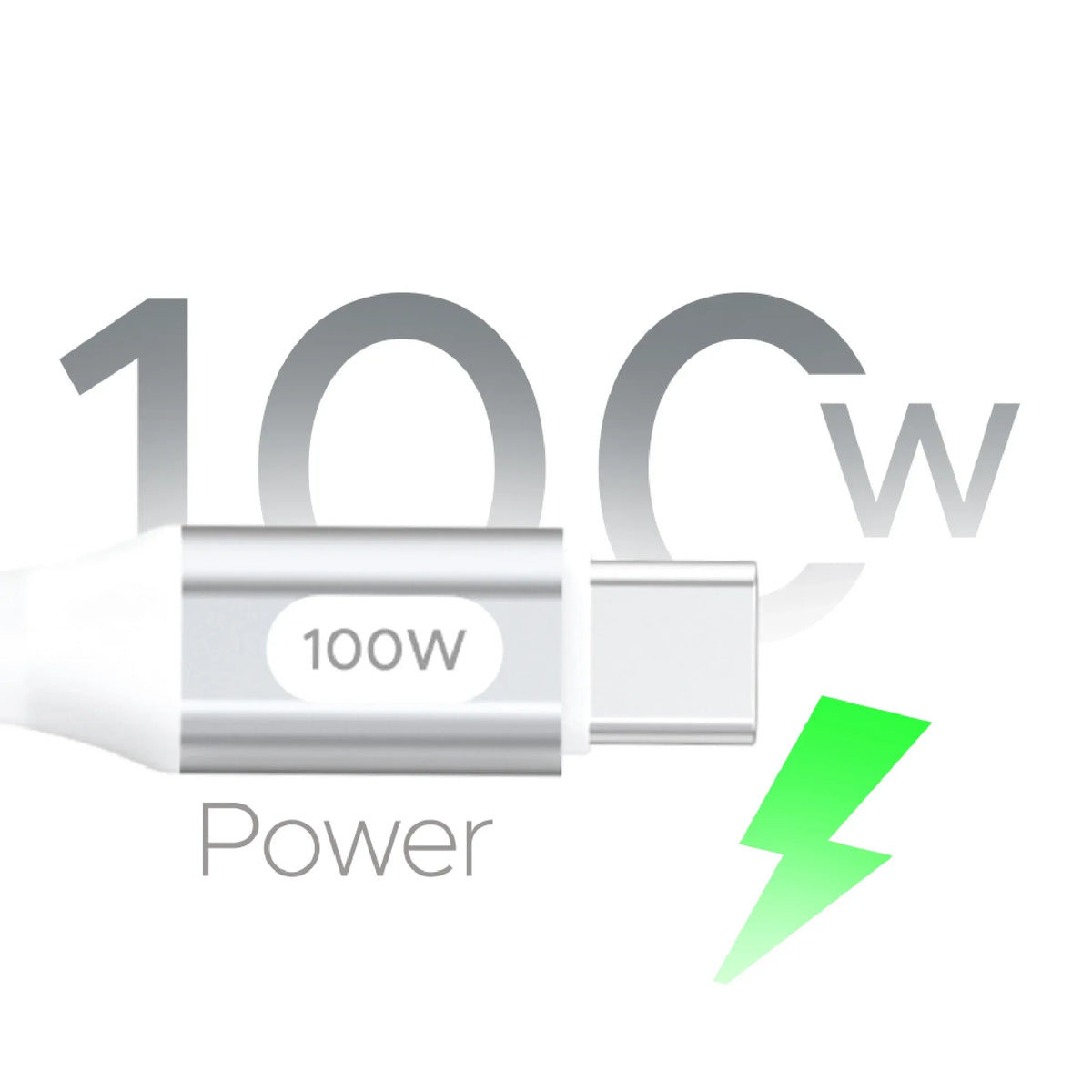 Lycka P Cord XTRA100 – 100W Type-C to Type-C Fast Charging Cable (2M, White)